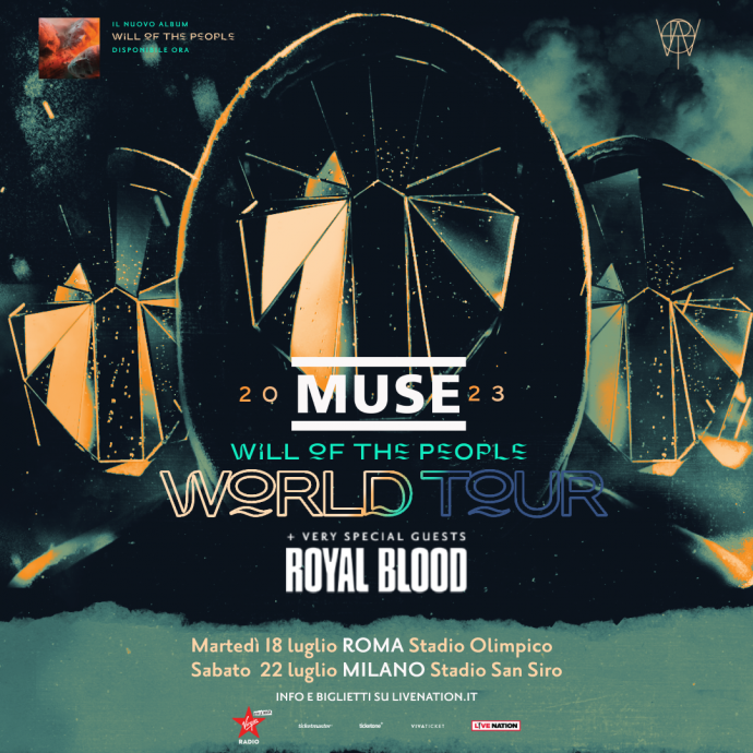 Muse: tornano con un'unica data italiana del tour esclusivo che tocchera' solo 7 citta' tra Usa ed Europa, il 26 ottobre 2022 all'Alcatraz di Milano.